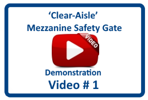 'Clear-Aisle' Mezzanine Safety Gate - Short Demo. Video by Benko Products, Inc.