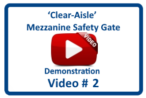 'Clear-Aisle' Mezzanine Safety Gate - Short Demo. Video by Benko Products, Inc.