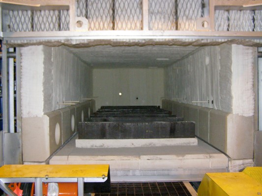 Interior view of furnace chamber
